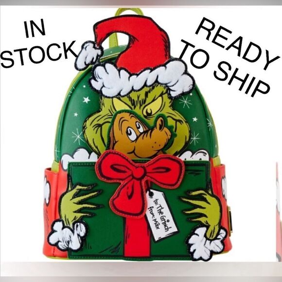 🎄🎄Loungefly Dr Seuss Grinch Santa Cosplay Mini Backpack - Picture 1 of 6